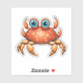 Schattige Zandkrab Waterdicht Sticker (Vel)
