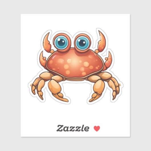 Schattige Zandkrab Waterdicht Sticker (Vel)