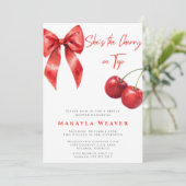 Schattige Ze is de kers op het Vrijgezellenfeest Kaart (Staand voorkant)