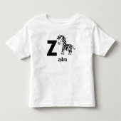 Schattige zebra alfabet kinder shirts (Voorkant)