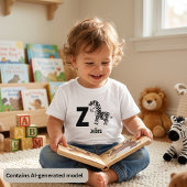 Schattige zebra alfabet kinder shirts