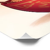 Schattige Zebra Angel Eating Ramen Perfect Poster (Hoek)