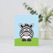 Schattige zebra briefkaart (Staand voorkant)