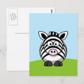 Schattige zebra briefkaart (Voorkant / Achterkant)