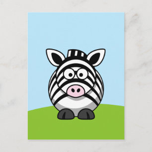 Schattige zebra briefkaart
