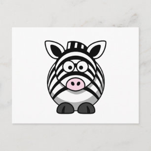 Schattige zebra briefkaart