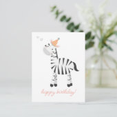 Schattige zebra cartoon - Kinderverjaardag Briefkaart (Staand voorkant)