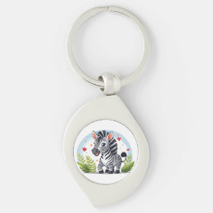 Schattige zebra cartoon sleutelhanger