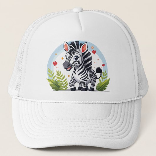 Schattige zebra cartoon trucker pet (Voorkant)