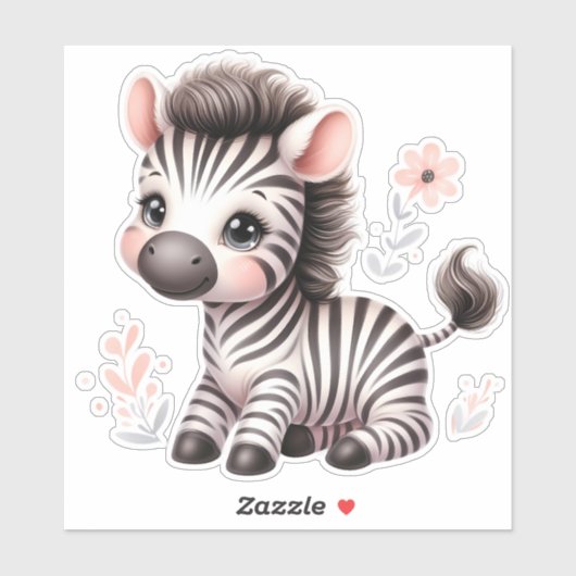 Schattige! Zebra Custom Cut Scrapbooking Sticker (Vel)