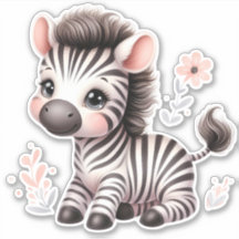 Schattige! Zebra Custom Cut Scrapbooking Sticker