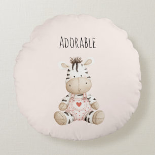 Schattige zebra dier rond kussen