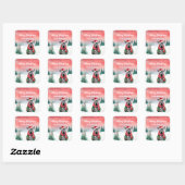 Schattige Zebra dier wilde kerstfeest kinder Vierkante Sticker (Vel)