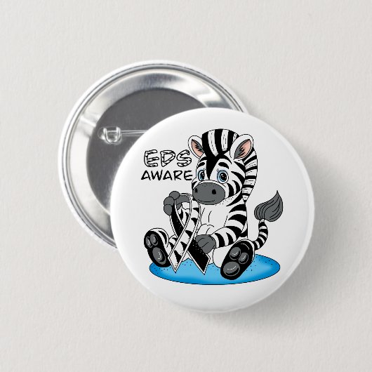 Schattige Zebra EDS-bewustmakingslint Ronde Button 5,7 Cm (Voorkant /achterkant)