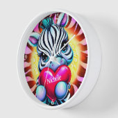 Schattige Zebra Holding Heart (Hoek)