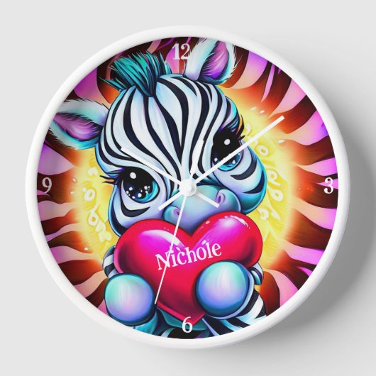 Schattige Zebra Holding Heart (Voorkant)