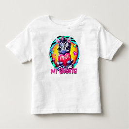 Schattige Zebra "Ik hou van mijn gruntie" Kinder Shirts