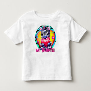 Schattige Zebra "Ik hou van mijn gruntie" Kinder Shirts