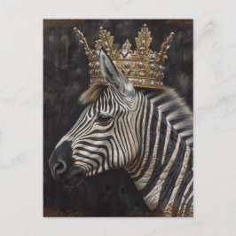 Schattige Zebra in een kroon Briefkaart