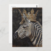 Schattige Zebra in een kroon Briefkaart (Voorkant / Achterkant)