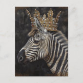 Schattige Zebra in een kroon Briefkaart (Voorkant)