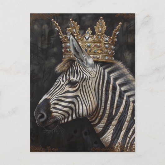 Schattige Zebra in een kroon Briefkaart (Voorkant)