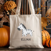 Schattige zebra kids gepersonaliseerd tote bag