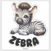 Schattige Zebra - Kwekerij Sticker (Vel)