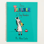 Schattige zebra leraar planner (Voorkant)