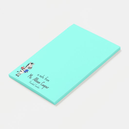 Schattige zebra lerares post-it® notes (Schuin)