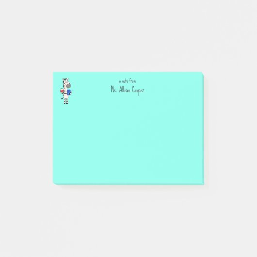 Schattige zebra lerares post-it® notes (Voorkant)