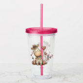 “Schattige zebra met hart  Acryl Drinkbeker (Voorkant)