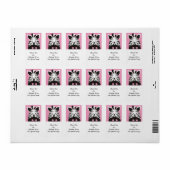 schattige zebra op roze etiket (Full Sheet)