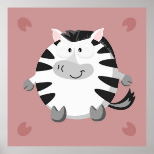 Schattige zebra poster