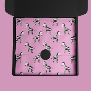 Schattige zebra roze tissuepapier