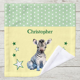 Schattige zebra voeg naam polka stippen sterren gr washandje