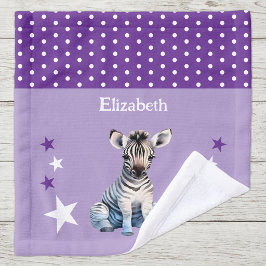 Schattige zebra voeg naam polka stippen sterren pa washandje