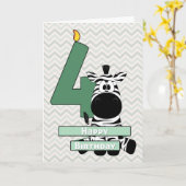 Schattige Zebra voor de geboorte van het kind Kaart (Gele Bloem)