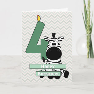 Schattige Zebra voor de geboorte van het kind Kaart