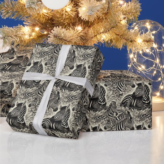Schattige  Zebrapatroon Cadeaupapier (Feestdagen)