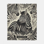 Schattige Zebrapatroon Fleece Deken (Voorkant)