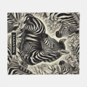 Schattige Zebrapatroon Fleece Deken (Voorkant (Horizontaal))