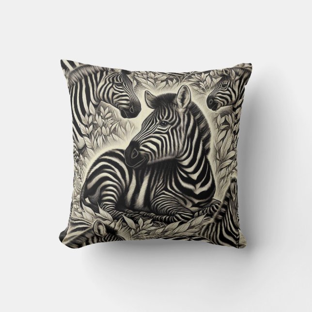 Schattige  Zebrapatroon Kussen (Voorkant)