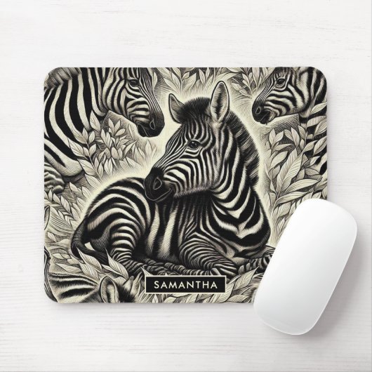 Schattige Zebrapatroon Muismat (Met muis)