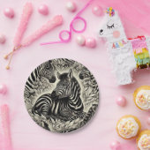 Schattige  Zebrapatroon Papieren Bordje (Feest)