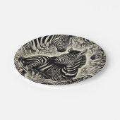 Schattige  Zebrapatroon Papieren Bordje (Gekanteld)