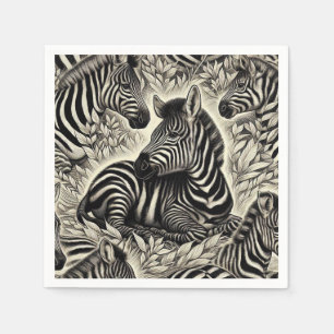 Schattige Zebrapatroon Servet