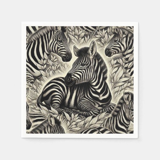 Schattige Zebrapatroon Servet (Voorkant)