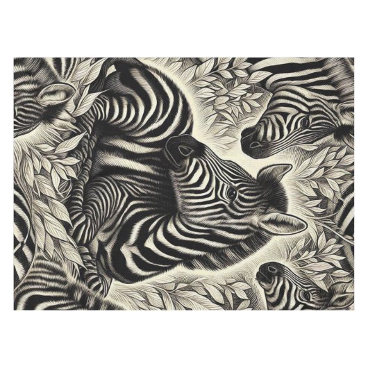 Schattige  Zebrapatroon Tafelkleed (Voorkant (Horizontaal))