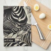 Schattige Zebrapatroon Theedoek (Quarter Fold)